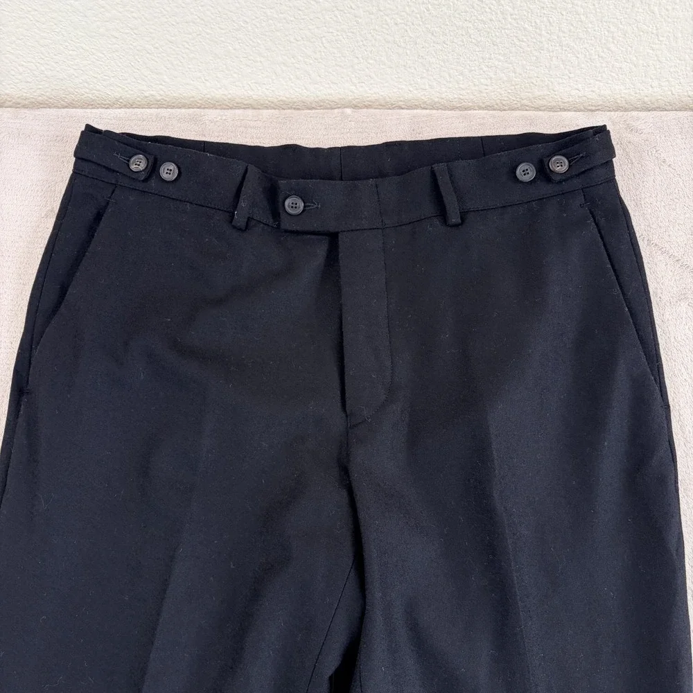 Vintage Gucci Cashmere Wool Cinch Waist Trousers Pants IT 52 US34x34 Black Italy